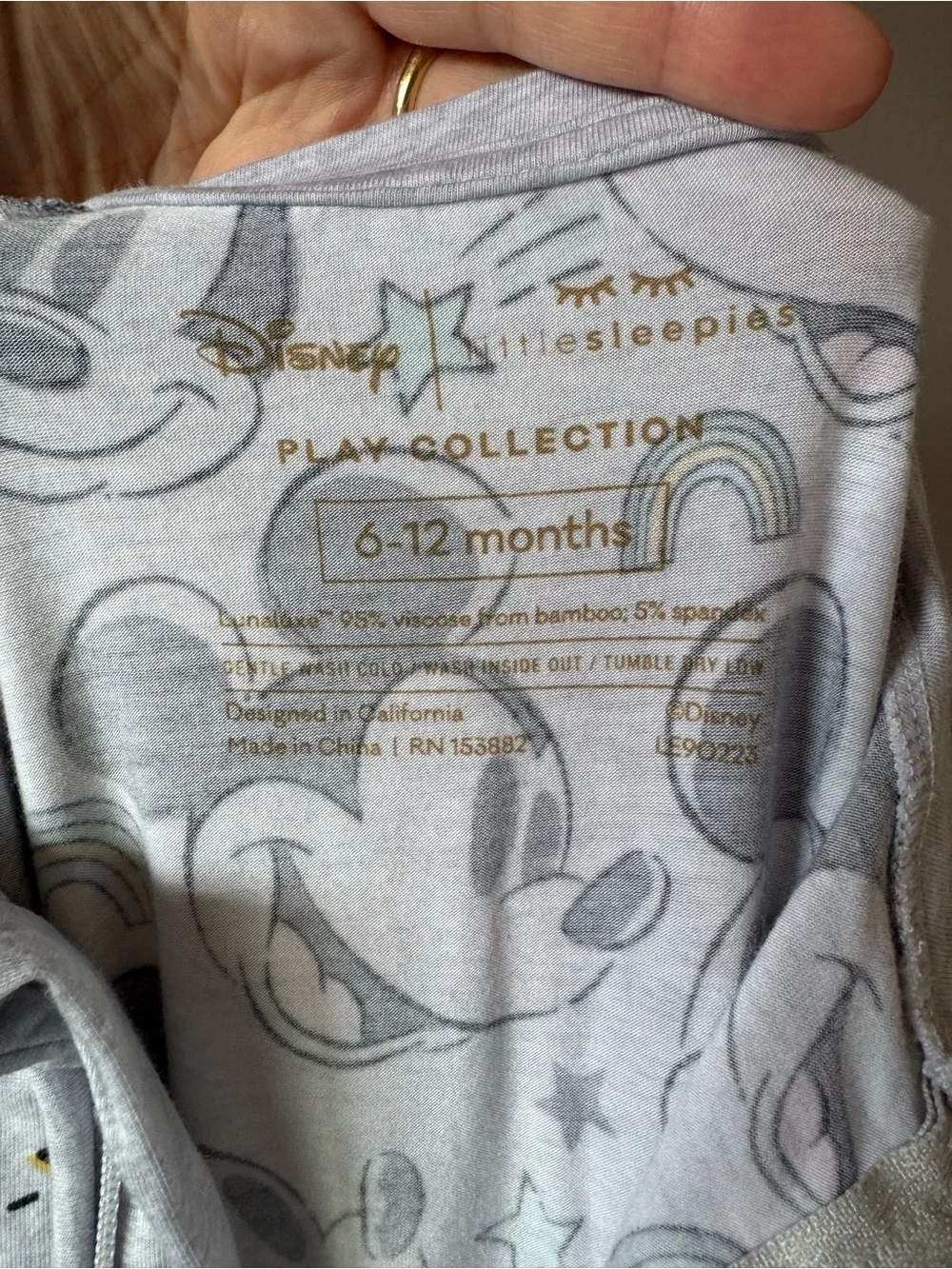 Little Sleepies Play Collection x Disney Bamboo Mickey Zippy Shorty 6-12 Months